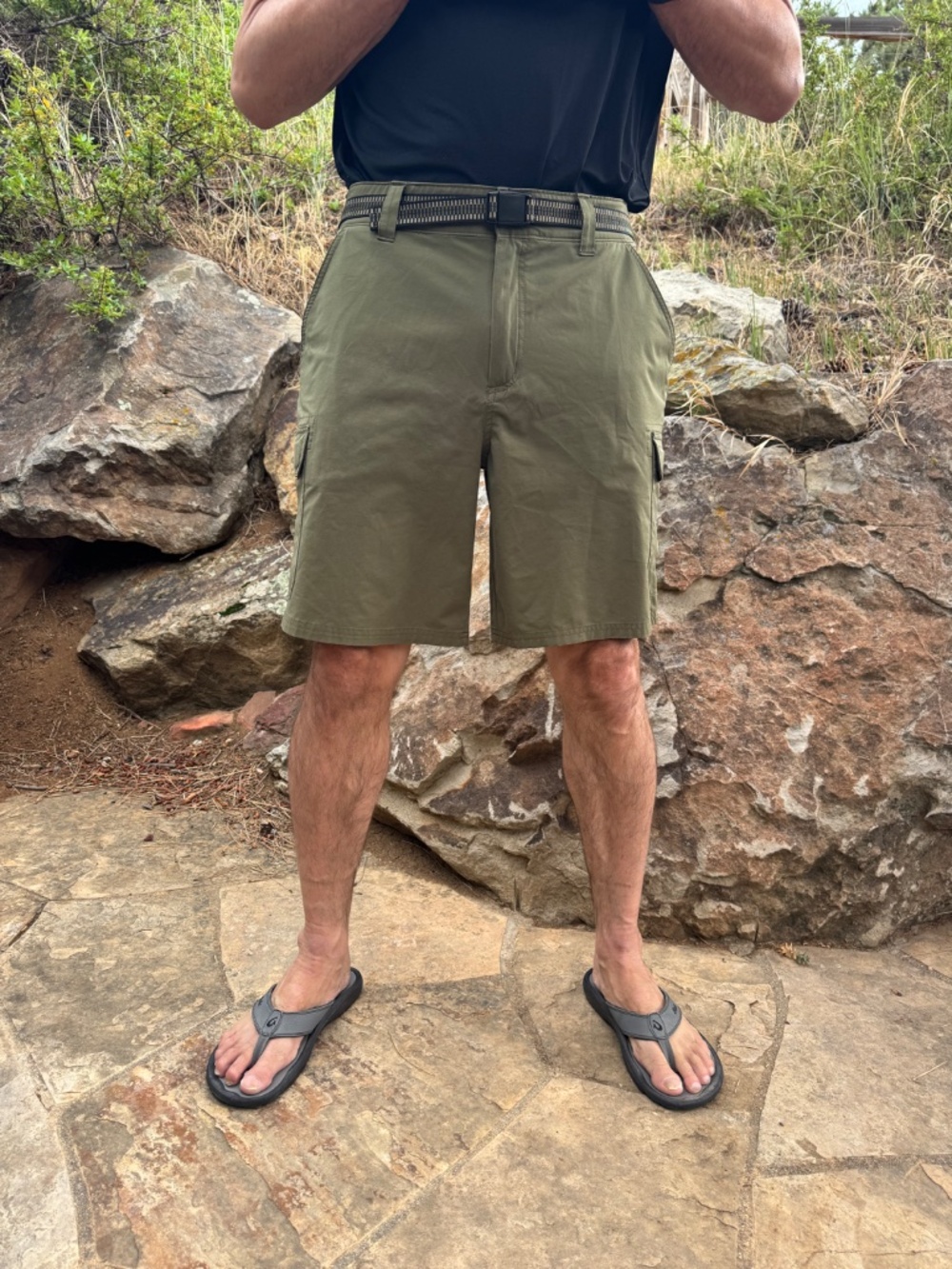 Orvis Men's Olive Cargo Shorts- Size 34